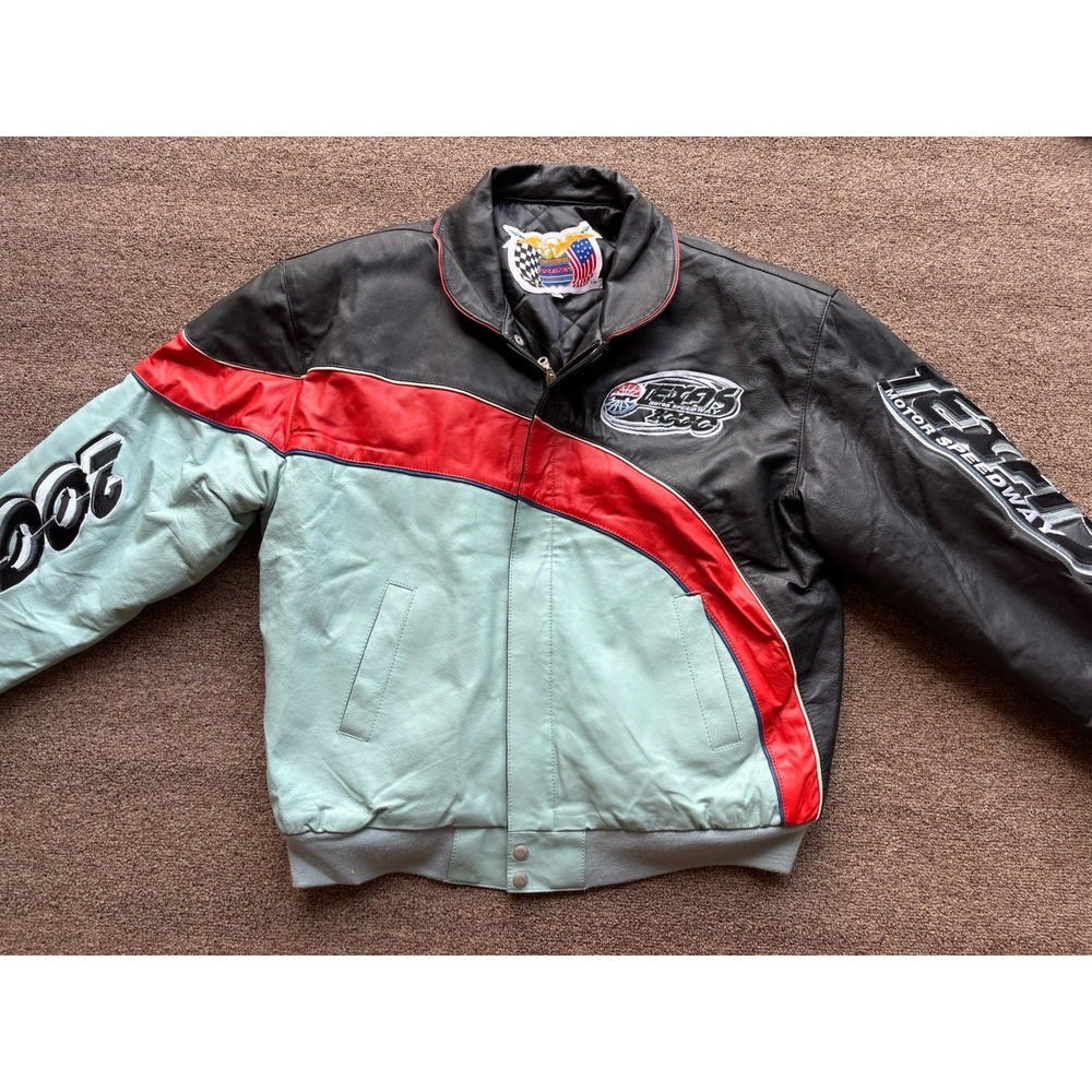 ⭐️Jeff Hamilton NASCAR Texas Motor 2000 Speedway Texas Leather Jacket⭐️Size XL⭐️